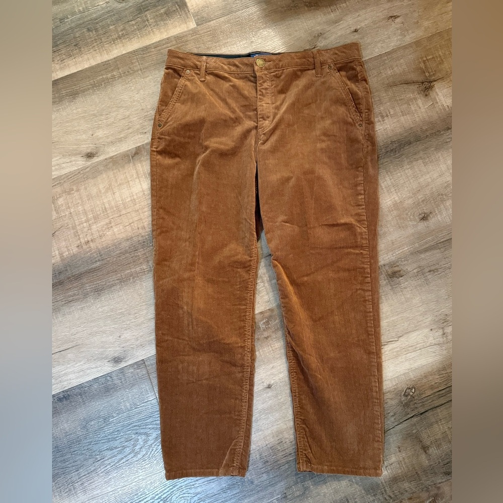 Democracy Brown Corduroy Ab Solution Pants Classic Straight-Leg Size 12 - Picture 2 of 12